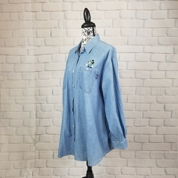 Mickey Unlimited button front shirt size L pockets - Picture 7 of 8